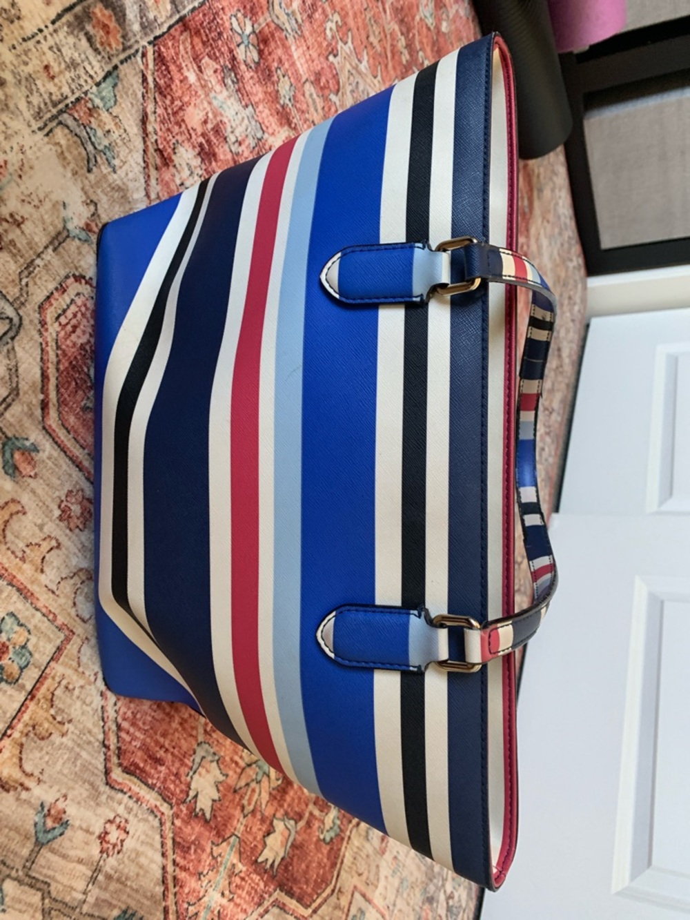 kate spade Striped Tote in Navy, Blue & Pink - Picture 5 of 8